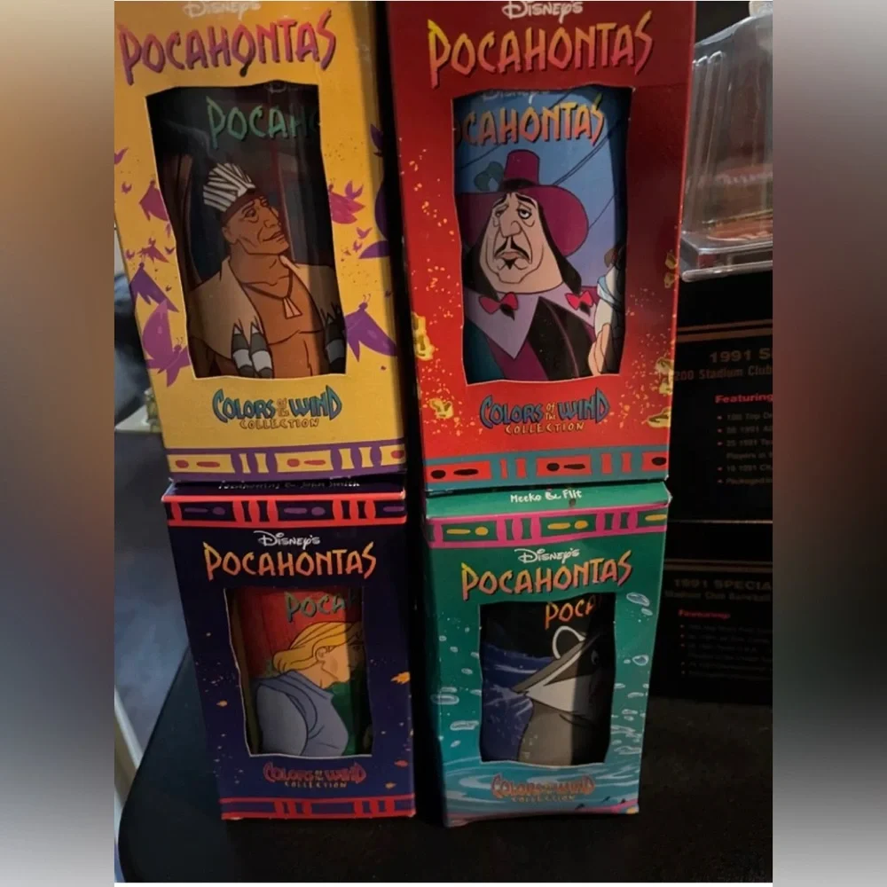 4 Vintage Disney Burger King Pocahontas Colors Of The Wind Glasses 1994